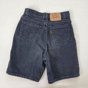 Vintage Levi's black jean shorts orange tab kids 12 24 inch waist